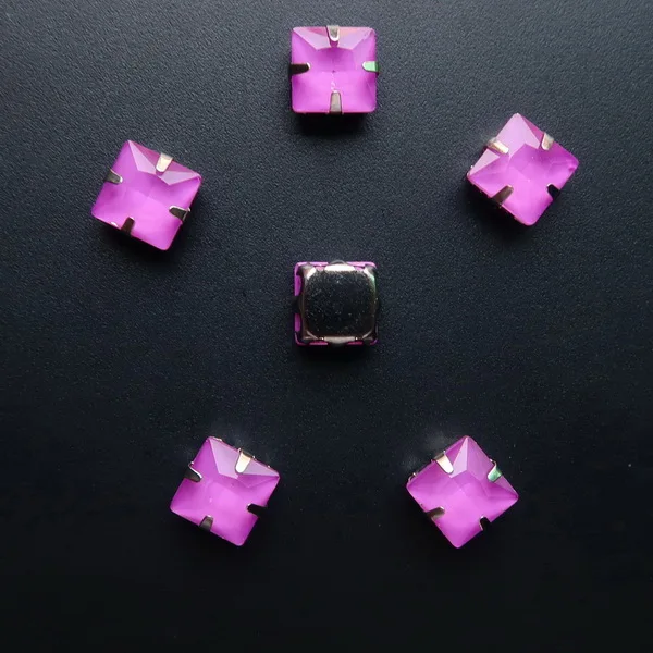 A16 Purple Милый Серебряный металлический коготь 50 шт/п желе конфеты и AB цвета стекло кристалл 8 мм квадратной формы пришить стразы свадебное платье diy отделка - Цвет: A16 Purple