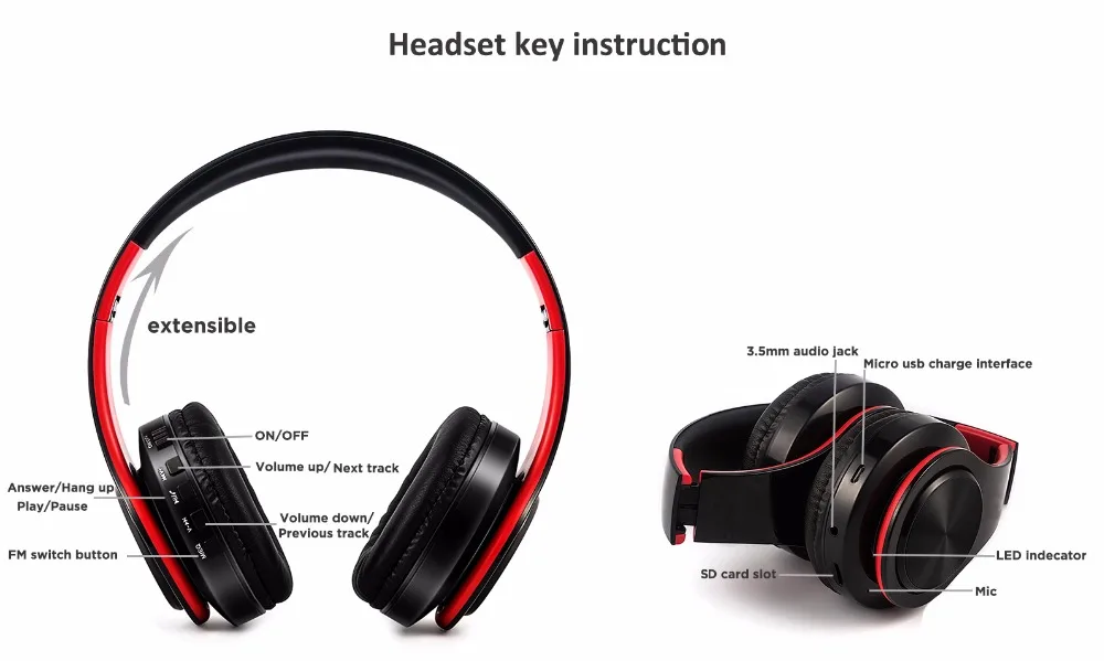 Красочные беспроводные наушники, бас, Bluetooth наушники, Накладные наушники, складная гарнитура, гарнитура с микрофоном для игрового телефона, компьютера