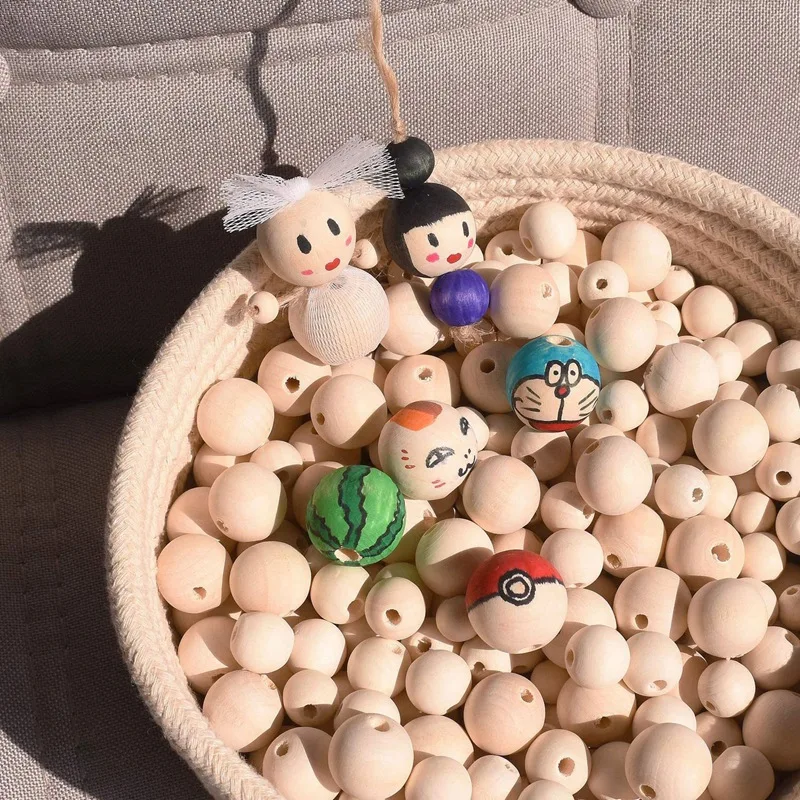 

Wooden Beads,Round Wood Beads Unfinished Wood Spacer Beads Loose Beads for Crafts DIY Jewelry Making(1000 Pieces)