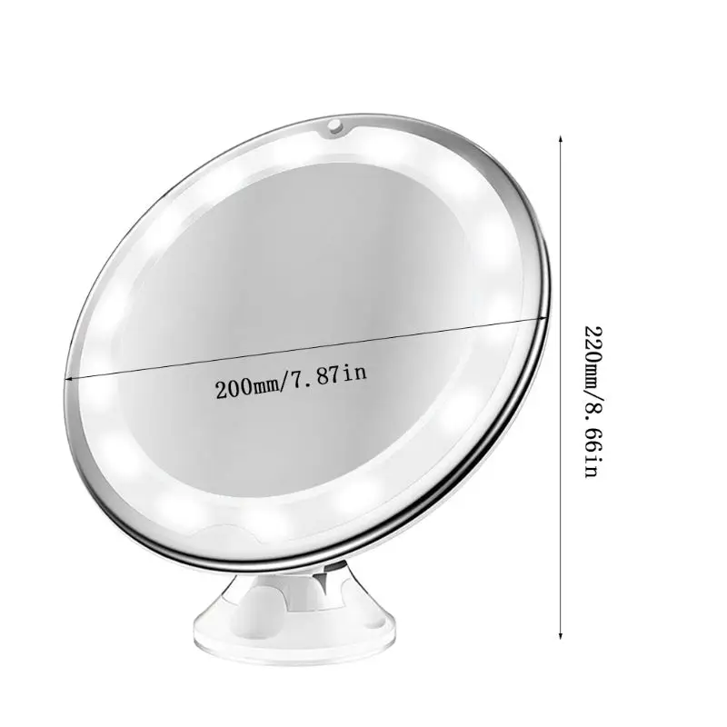 

10x Makeup Mirror with LED Lights Cosmetic Light up Magnification Mirrors with Gooseneck
