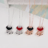 pure s925 silvering lucky charms safety lock cloud shaped pendant necklace for women double sided retro ethnic fashion necklaces