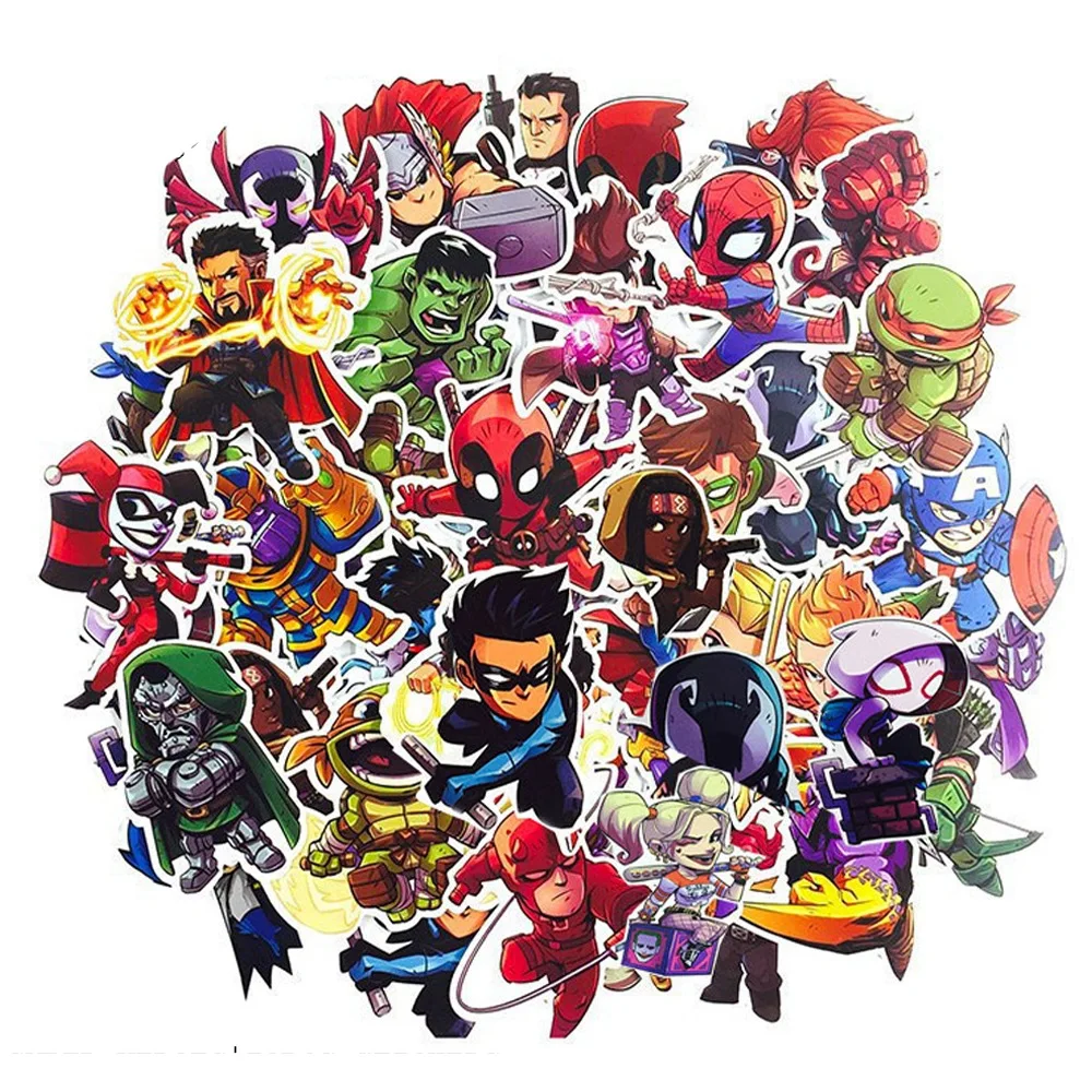 100PCS light Marvel The Avengers Superhero Stickers Decal For Luggage Car Fridge Laptop guitar Iron spider super man Sticker | Рукоделие и