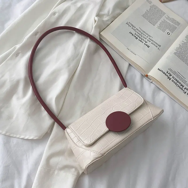 

В ретро-стиле, с тиснением под крокодиловую кожу небольшие сумки на ремне для Для женщин 2021 искусственная кожа подмышек Сумка bolsa feminina сумки ...