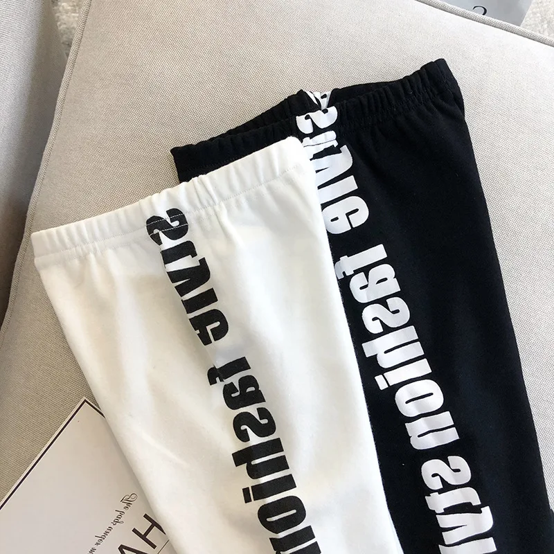 Детские штаны для девочек с надписью модные спортивные Леггинсы детские брюки