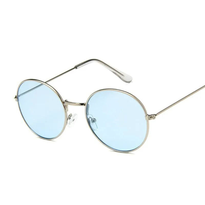 Солнцезащитные очки женские круглые желтые в стиле ретро зеркальные 2020 |