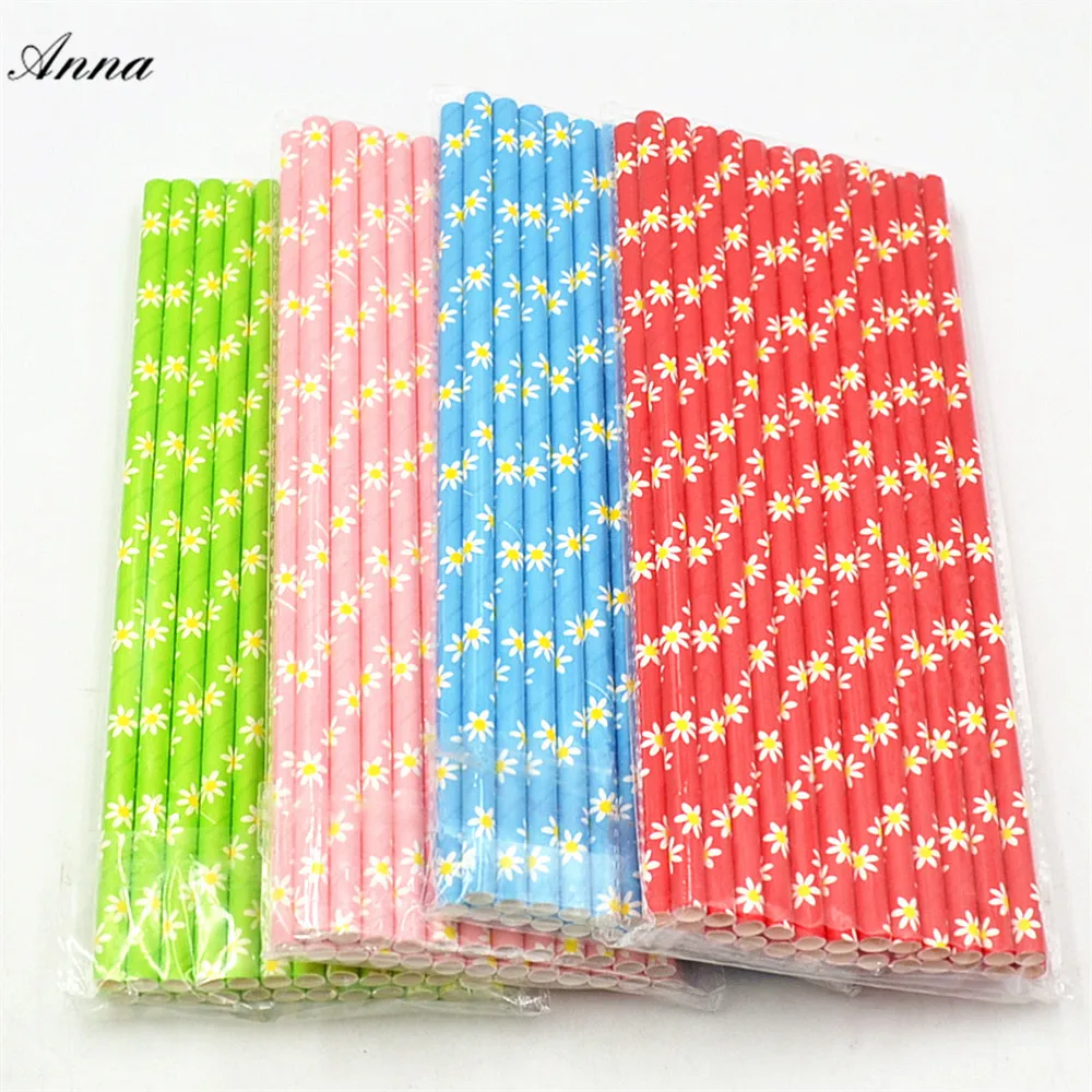 

25PCS/lot Stripe Dot Flamingo Star Flower Paper Drinking Straws For Christmas/Birthday/Wedding Decorative Party Supplies