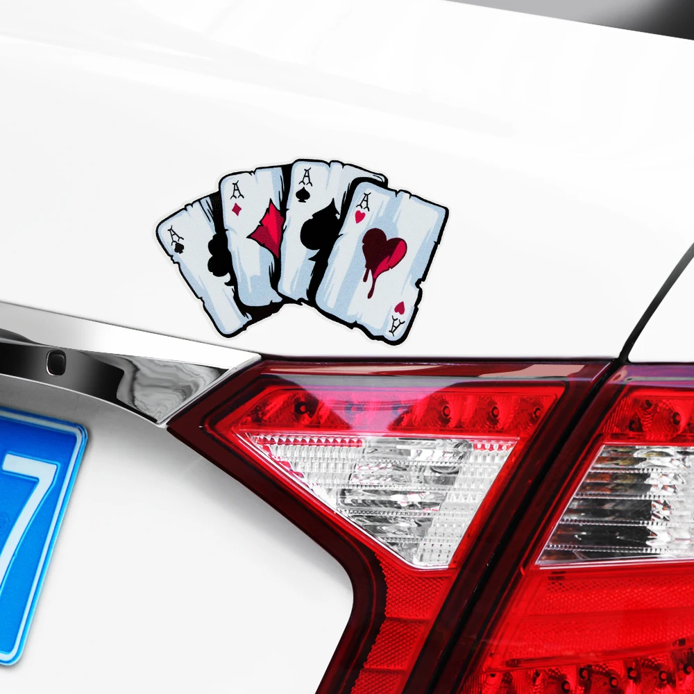 Наклейка на машину Playing Cards для бампера, заднего окна и декора Kia Ceed Rio Sportage R K3 K4 K5 Sorento Cerato Optima.