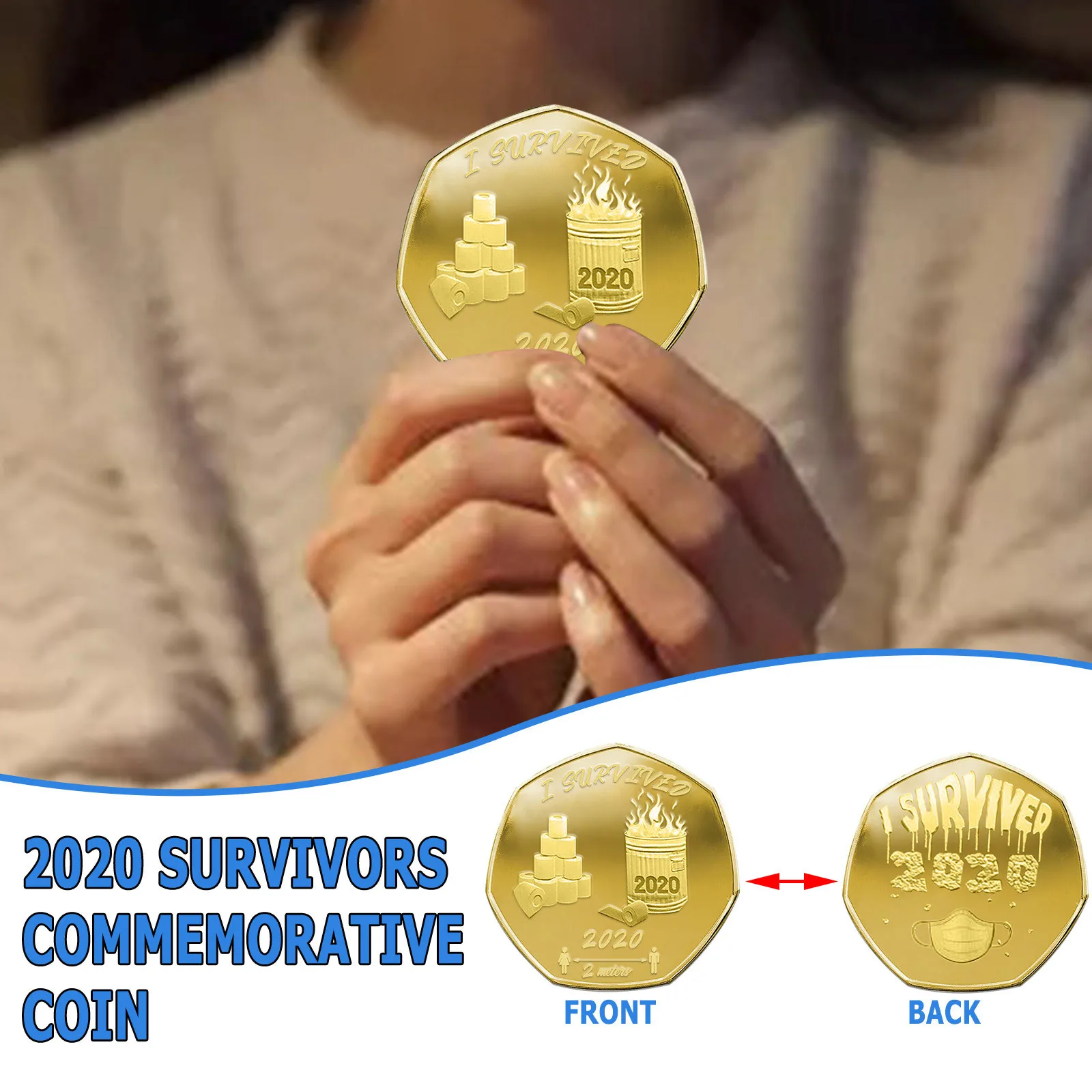 Коллекция сувенирных монет Я пережила 2020 аксессуары для украшения дома памятные