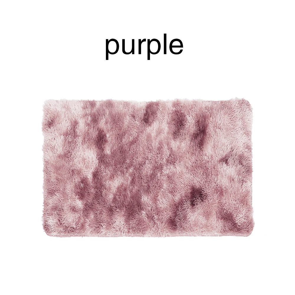 Purple Ковер, пушистые коврики, напольный ковер, противоскользящий, теплый, мохнатый, 60x40 см, разноцветный, окрашенный, полиэфирное волокно, диван для отеля, спальни - Цвет: Purple