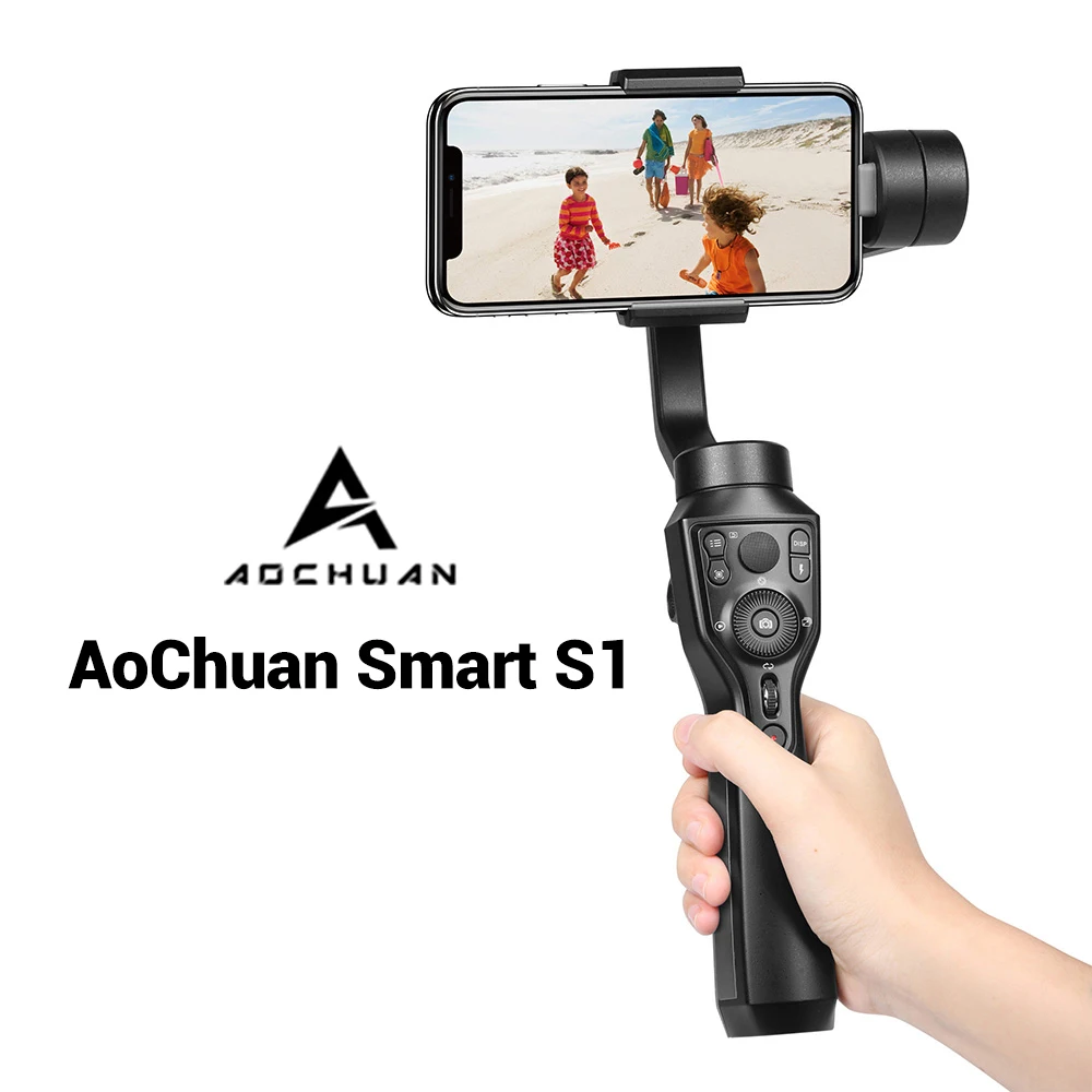 AoChuan Смарт XR/S1 ручной 3 осевой и портативный монопод с шарнирным замком для