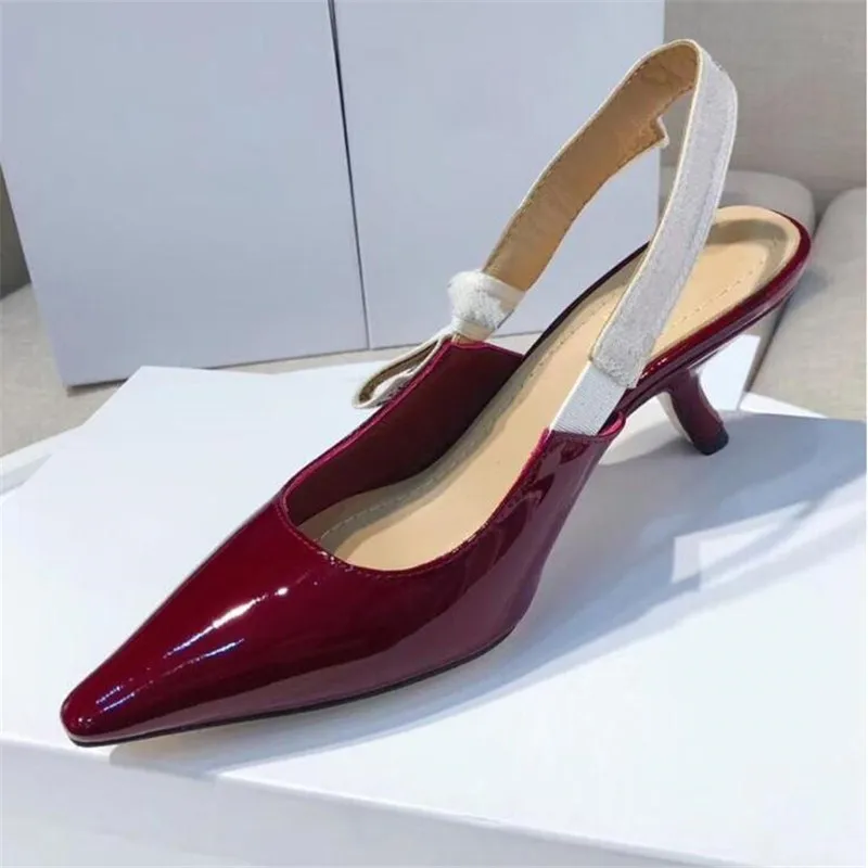 

Prowow Spring / Summer Slingback High Heel Low Kitten Heel Luxury Famous Brand High Quality Designer Elegant Streetwear Sandal