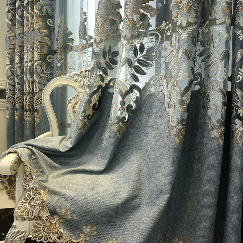 Европейский роскошный вид толстая подошва половина затенения Шторы s для