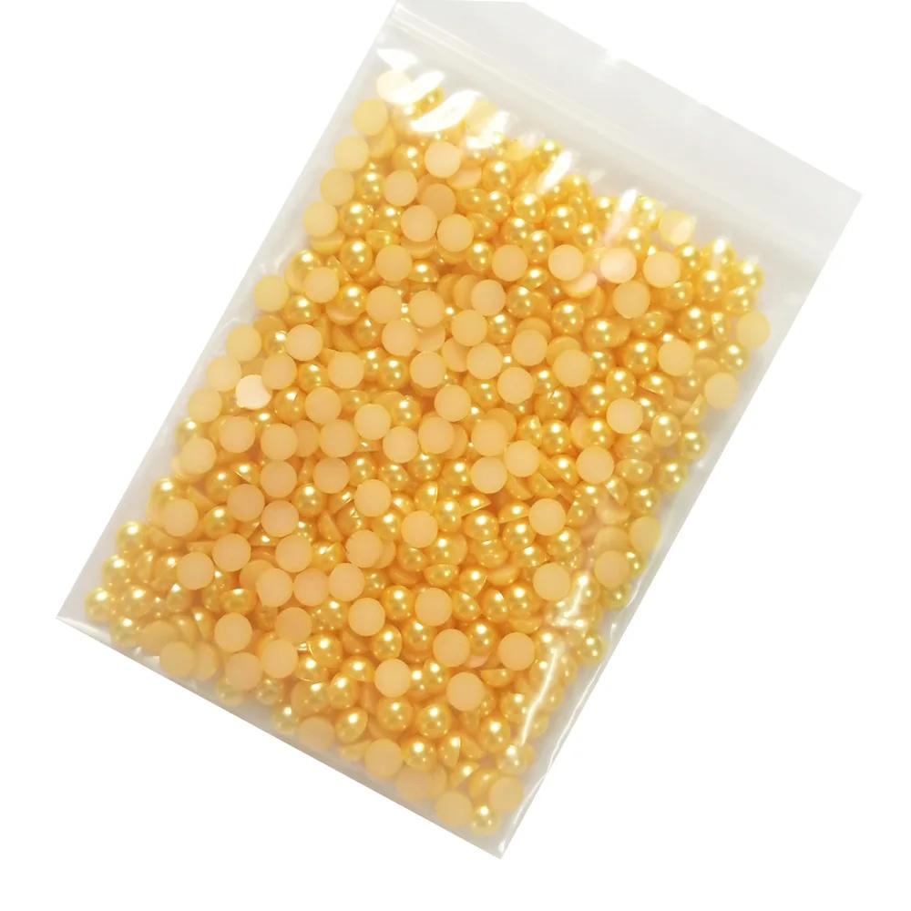 Золотые 5 мм жемчужины полукруглые карты имитация искусственного кабошона