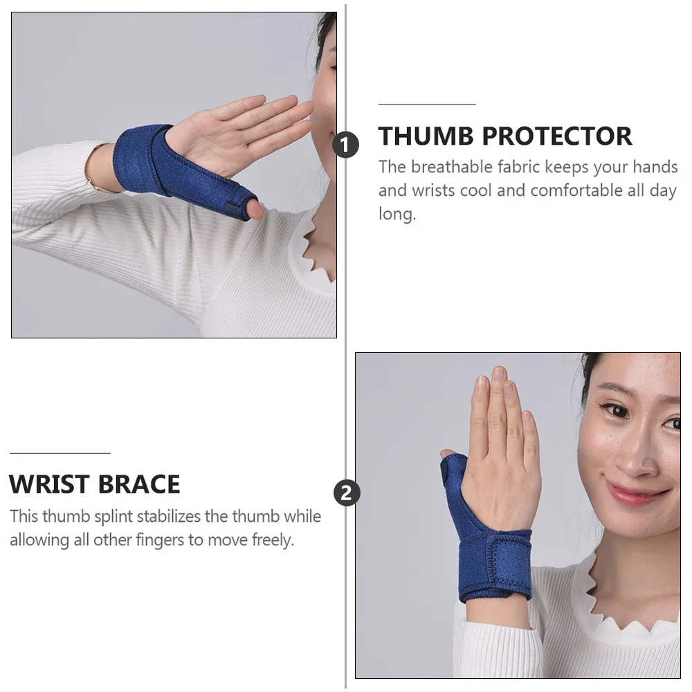 

1Pc Thumb Cover Thumb Splint Adjustable Wrist Brace Thumb Guard (Blue)