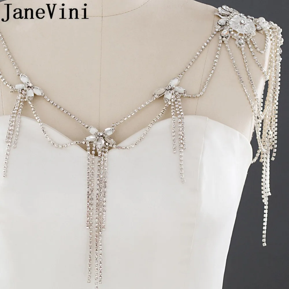 Блестящая серебряная цепочка jaevini свадебное ожерелье с кисточкой женские