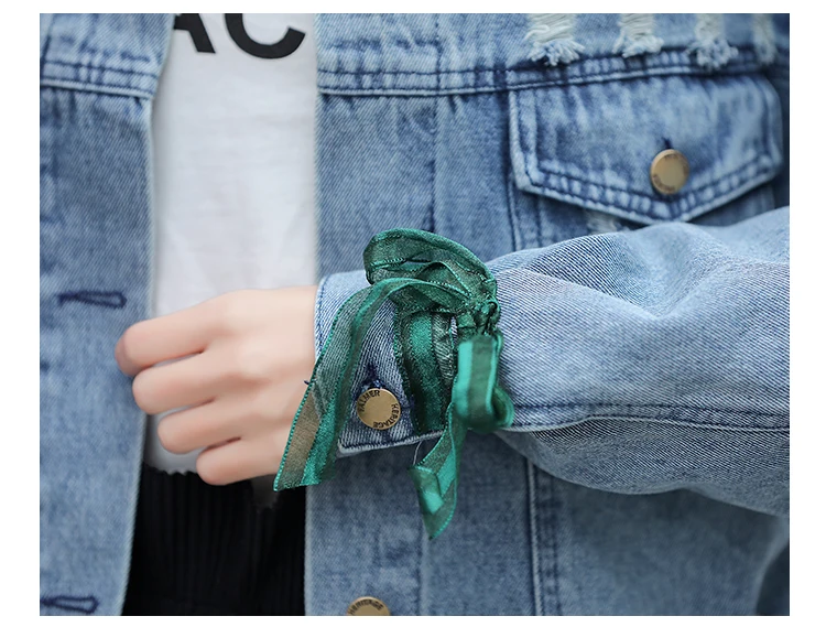 2019 New Ladies jacket，Large Size Spring And Autumn Coat， Loose Korean Bf Embroidery Flower Short Denim Clothing Tide CH797 | Женская