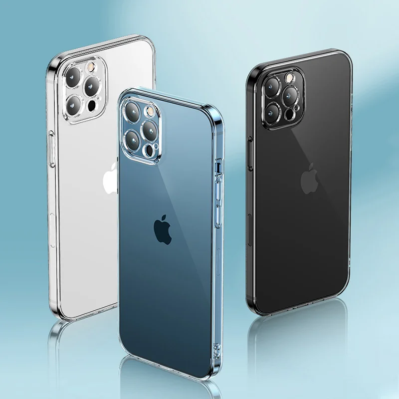 

Luxury Transparent Silicone Shockproof Phone Case For iPhone 11 12 Pro Max Mini X Xs XR 7 8 Plus SE 2 2020 Ultra Thin Soft Cover