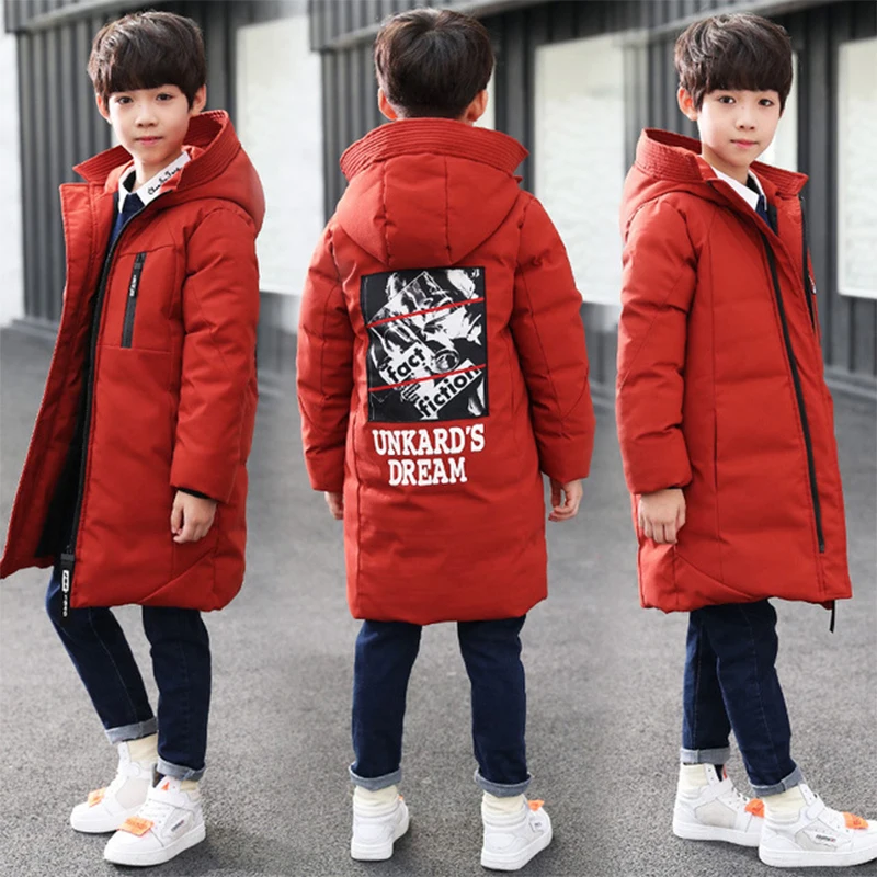 2019 куртка для мальчиков зимняя Детская с капюшоном и средней длины |