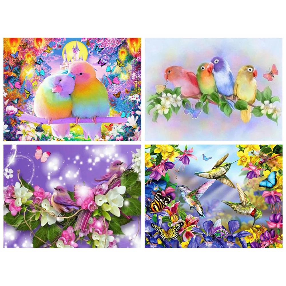

Картина на холсте 5D, стразы с бриллиантами, полностью квадратные птицы, парные мозаичные комплекты для вышивки крестиком, декор для стен в в...