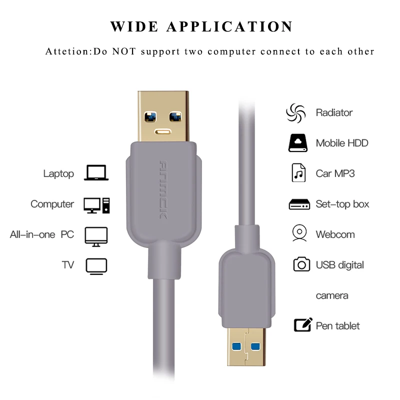 Удлинительный кабель Anmck USB 3 0 типа Папа папа USB3.0 2 удлинитель для радиатора