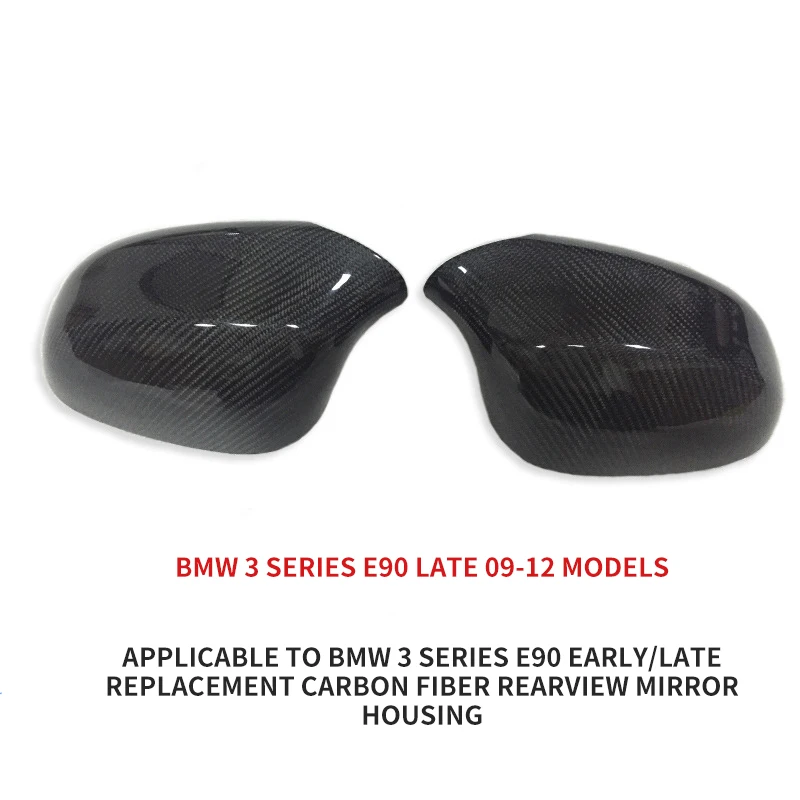 

For BMW 3 Series E90 05-08 E90 09-12 Rearview Mirror Carbon Fiber 1 Pair Replace Type Carbon Fiber Cover Ox Horn Shape Mirror