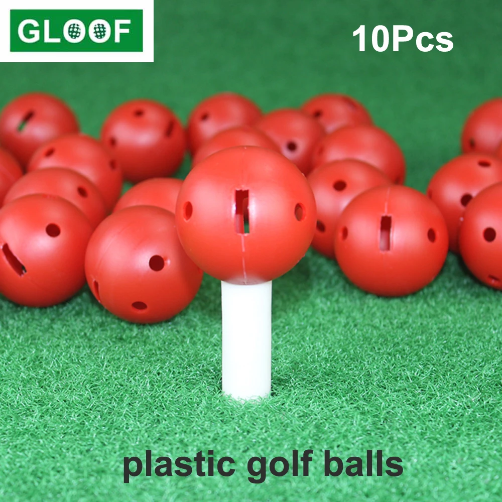 10 шт./компл. тренировочные мячи для гольфа 1 7 дюйма ПЭ пластиковые пустотелые зоны