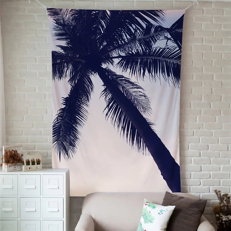 Гобелен кокосовое дерево настенная подвесная крышка с принтом листьев пейзаж