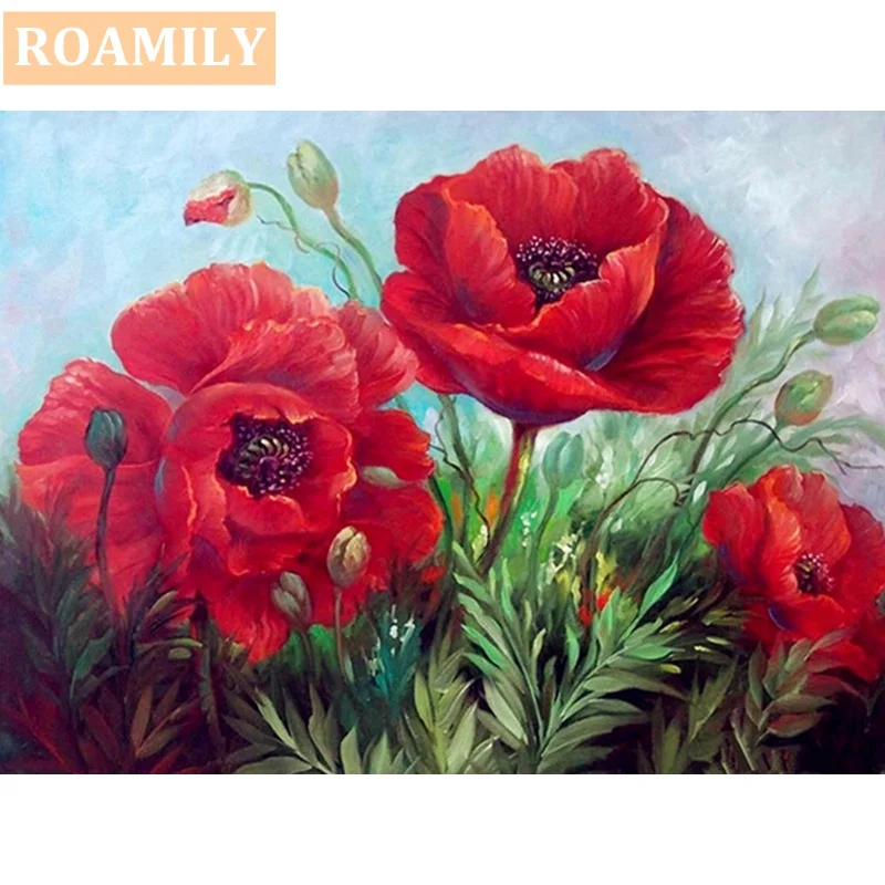

5d Diamond Painting Flowers,Diamond Embroidery Poppies,Full Square/Round,Cross Stitch Decoration New Arrivals Sale,Mosaic Poppy