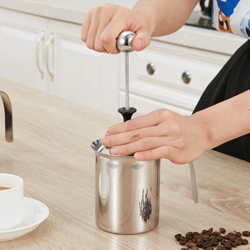 

Stainless Steel Double Mesh Milk Frother Milk Foamer Milk Creamer 400ml/800ml