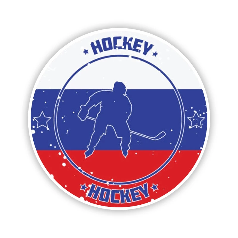 

S50579# Various Sizes Personality PVC Decal Russia Flag Hockey Sport Waterproof Car Sticker on Motorcycle Laptop Decorative