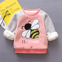 baby girl sweater 2022 winter cartoon embroidery animals 0 4 years old plus thick plush top newborn outerwear