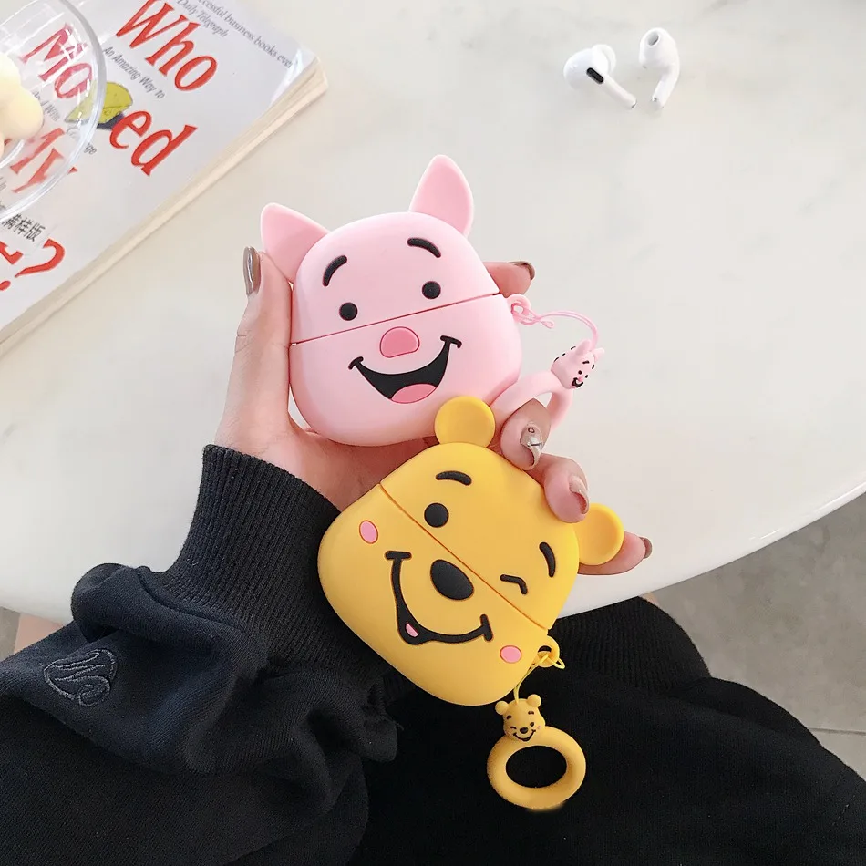 3D чехол для наушников Airpods Pro силиконовый с милым котом медведем Apple Air pods 3 Чехол