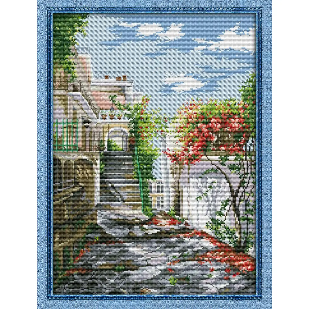 

Joy Sunday Garden Villa 3 Chinese Cross Stitch Kits Ecological Cotton Clear Stamped Printed 11CT DIY Wedding Decoration For Home