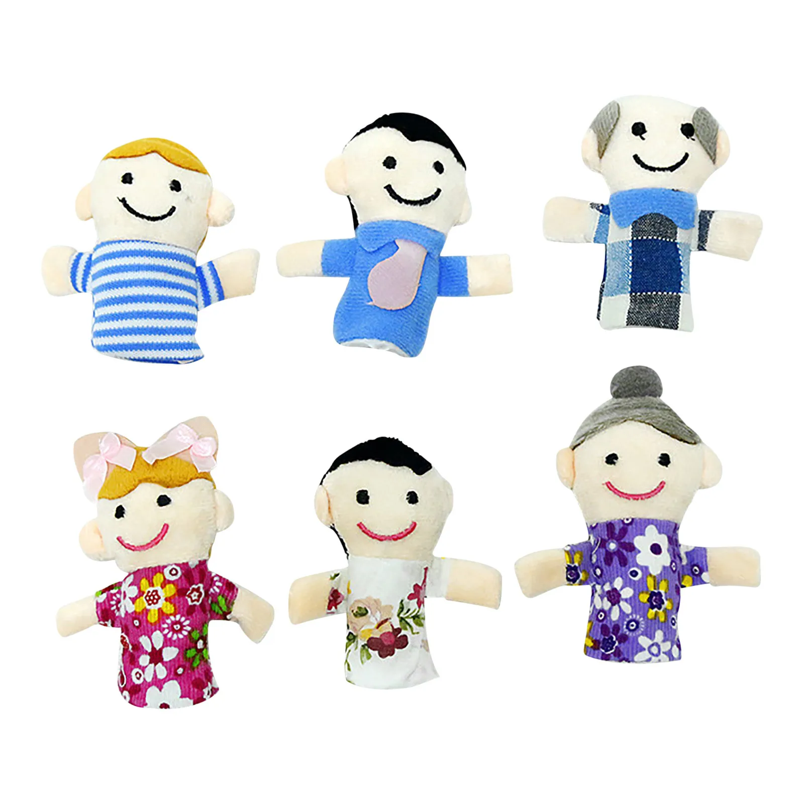 

Puppets For Kids Mini Finger Toy A Family Of Six Finger Puppets Finger Dolls Soft PP Cotton Educational Plush Toys marionetas c1