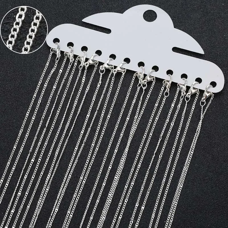 12 звеньев серебряная родиевая 1 3 мм рулонная цепь для ожерелья браслета с