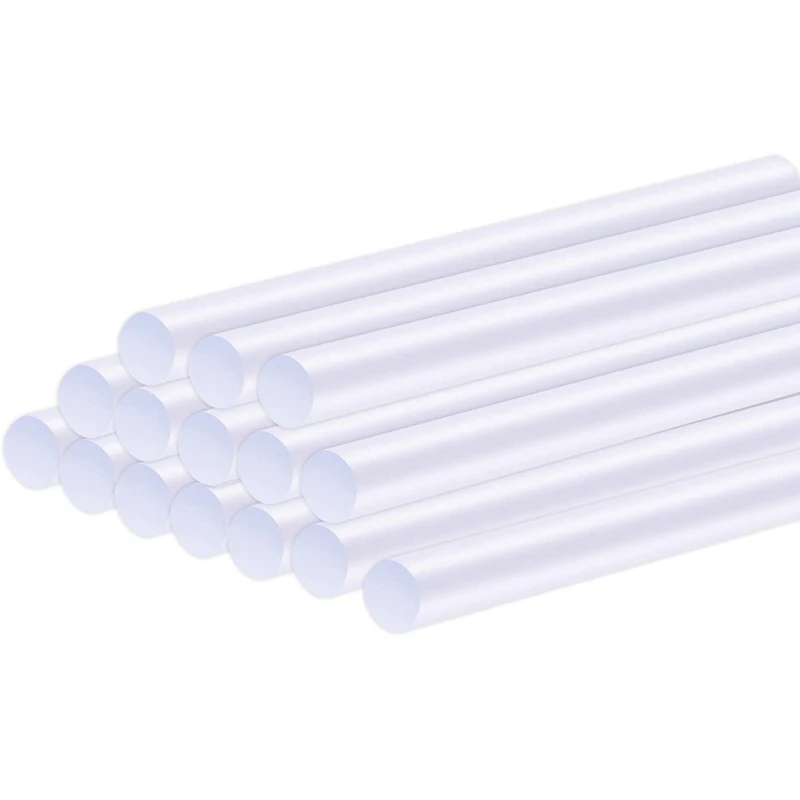 

300 палочки для горячего клея диаметром 0,27 дюйма (7 мм), белые прозрачные палочки для термоплавкого клея
