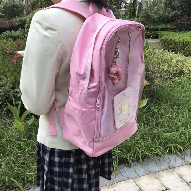 Японский Корейский милый кошачий уши прозрачный рюкзак Ita сумка школьные сумки