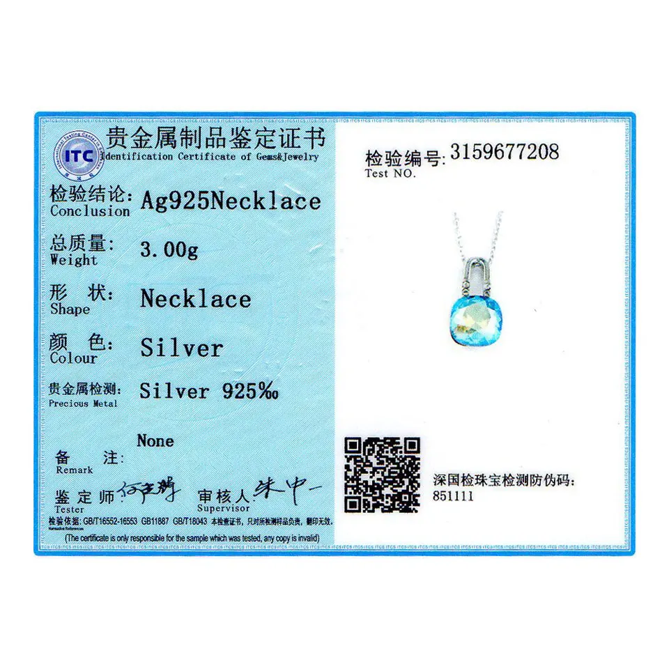 Женское колье из серебра 925 пробы с кристаллами|Ожерелья| |