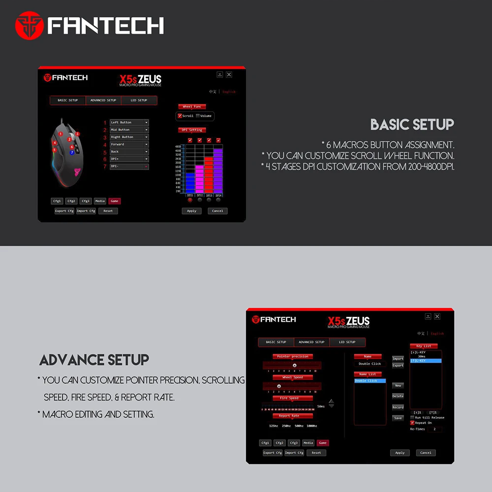 Fantech X5S игровая мышь 4800 dpi RGB Проводная usb-мышь 6 кнопок макро для PUBG CS FPS мышь геймер компьютерная мышь