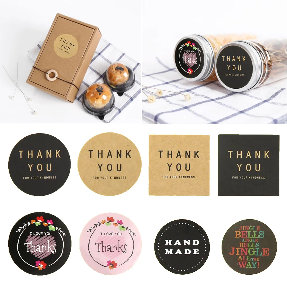 Наклейки круглые/квадратные спасибо 10 листов | Дом и сад