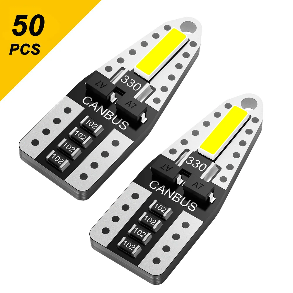 OXILAM 50x T10 светодиодный Canbus без ошибок W5W 194 168 2825 светильник для автомобиля 7020 SMD
