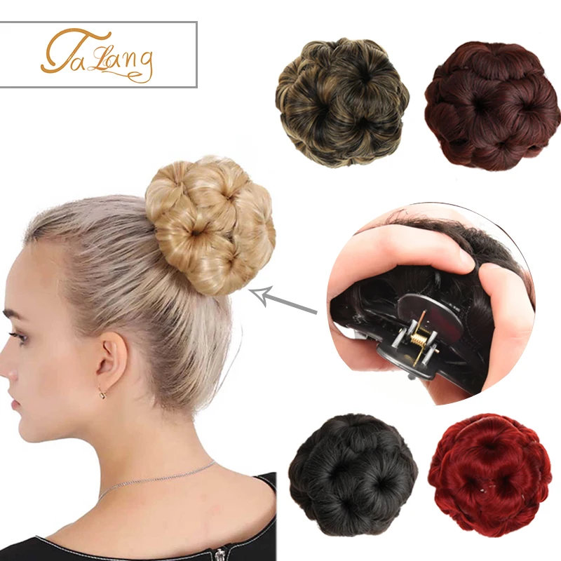 

TALANG Hair Women Donut Chignon Hair Bun Donut Clip In Hairpiece Extensions Synthetic High Temperature Fiber