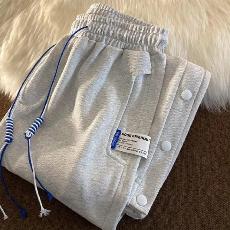 

2021 New Korean Spring And Summer Wide Leg Pants High Waist Slim Casual Sports Loose Women's Streetwear Sweatpants Trousers