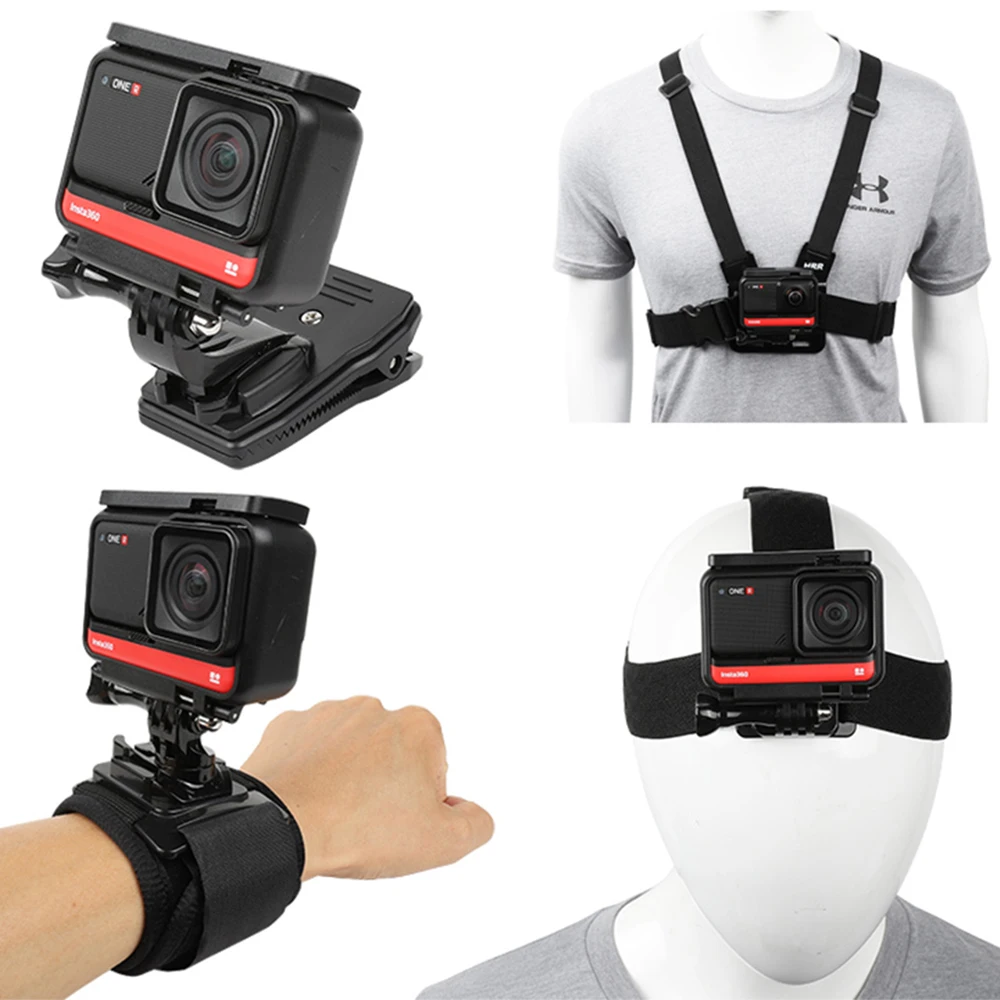 Head Strap Mount Belt Backpack Shoulder Mount Chest Holder Wristband Bracket for Insta360 One R RS GoPro Action Camera Accessory