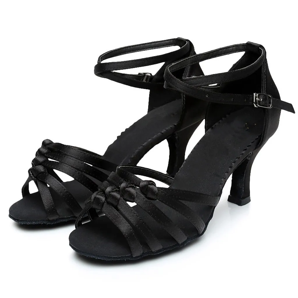

Women Classical Soft Comfort Latin Waltz Dance Sandals Shoes Ladies Ballroom Dance Shoes Women Ladies Round Toe Dance Shoes