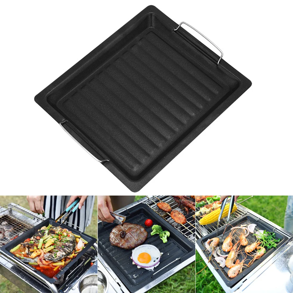 

Outdoors Household Bakeware Barbecue Plate Non-stick Tray Frying Pan