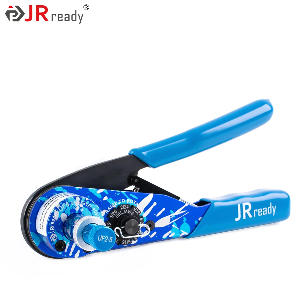 

JRready Adjustable Crimper and UF6-UF2-5 Universal Positioner Crimp for HAN series Terminal Connectors Contacts 12-26AWG ST2144