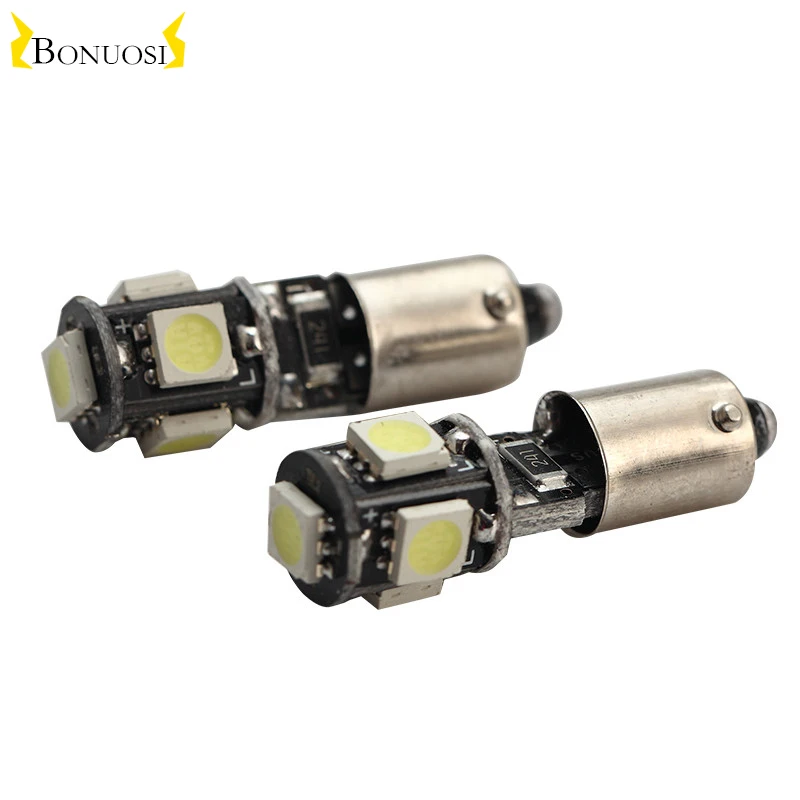 10 шт. BA9S Canbus 5 smd 5050 Led H6W T11 T4W без ошибок автомобильная лампа для чтения верхняя