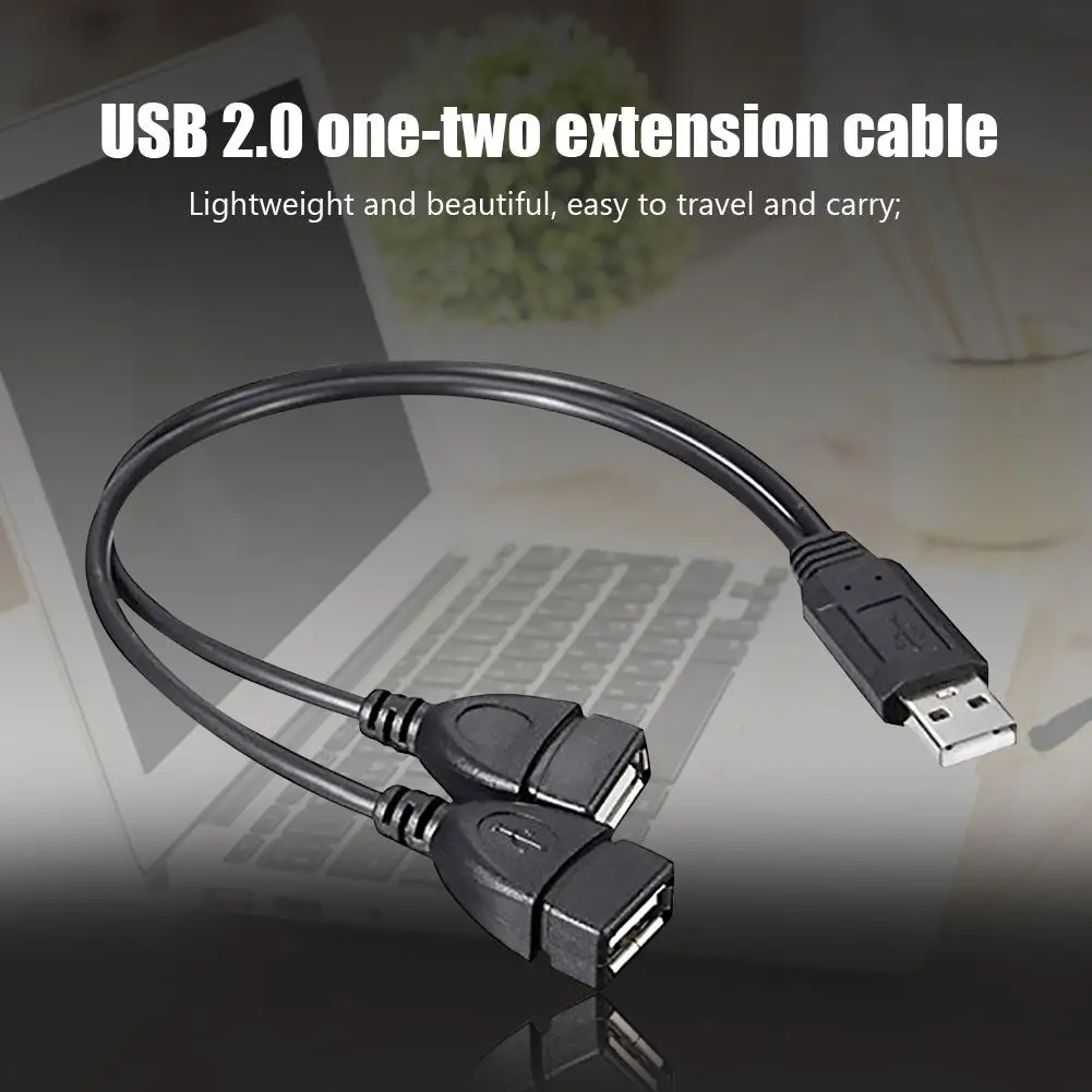

USB 2.0 Male to Dual USB Female Data Hub Power Adapter Usb Splitter Y Splitter USB Charging Power Cable Cord Extension Cable