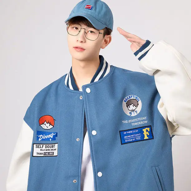 

Japanese baseball jacket men's spring ins trend loose handsome Joker 2021 spring new American jacket